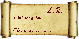 Ledofszky Rea névjegykártya